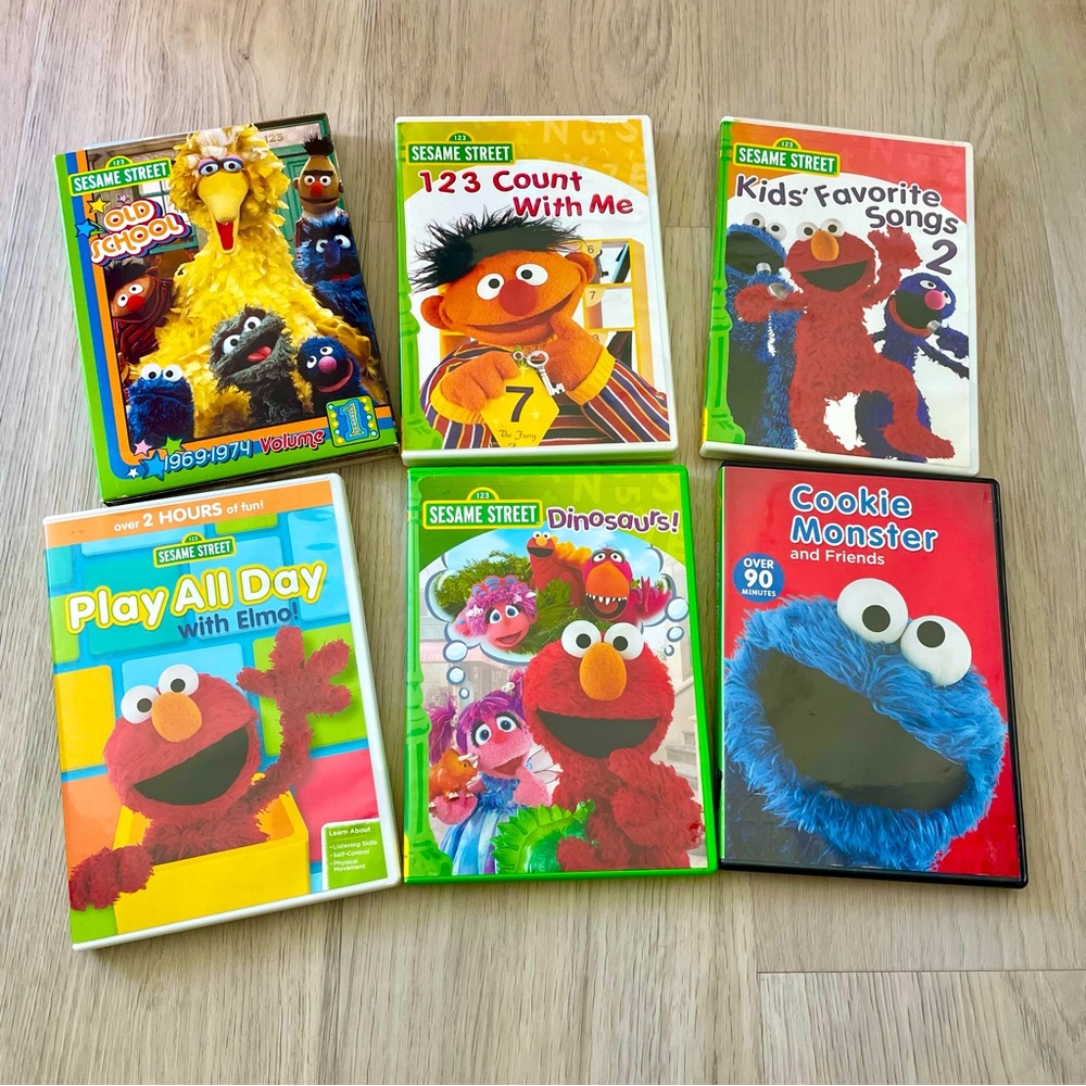 Set of 6 Sesame Street DVDs